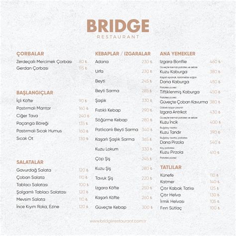 bridge restaurant kahvaltı fiyat